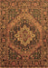 Machine Washable Persian Brown Traditional Rug, wshtr97brn