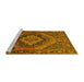 Sideview of Machine Washable Persian Yellow Traditional Rug, wshtr97yw