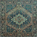 Square Machine Washable Persian Light Blue Traditional Rug, wshtr97lblu