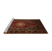 Sideview of Machine Washable Traditional Saddle Brown Rug, wshtr98