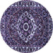 Round Persian Blue Traditional Rug, tr980blu