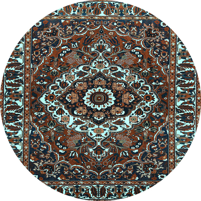 Round Persian Light Blue Traditional Rug, tr980lblu