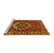 Sideview of Machine Washable Persian Yellow Traditional Rug, wshtr980yw