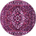 Round Machine Washable Persian Purple Traditional Area Rugs, wshtr980pur