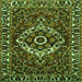 Round Machine Washable Persian Green Traditional Area Rugs, wshtr980grn