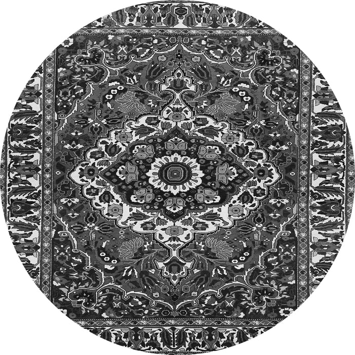 Machine Washable Persian Gray Traditional Rug, wshtr980gry