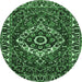 Round Persian Emerald Green Traditional Rug, tr980emgrn