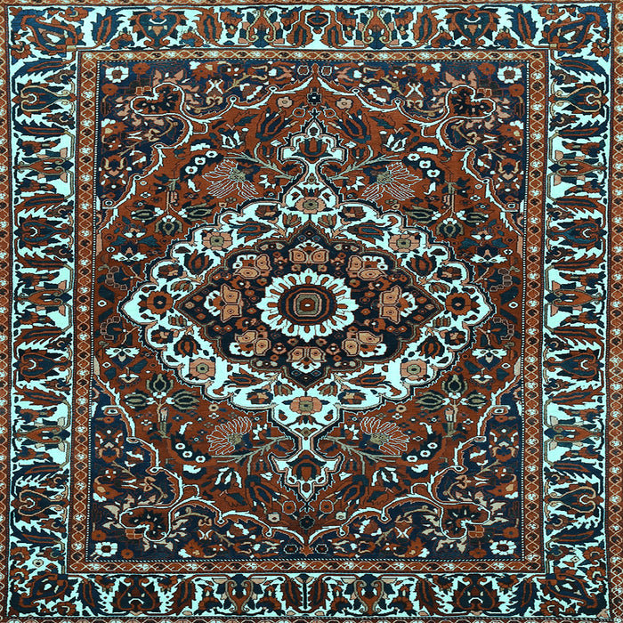 Square Machine Washable Persian Light Blue Traditional Rug, wshtr980lblu