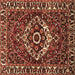 Square Persian Brown Traditional Rug, tr980brn