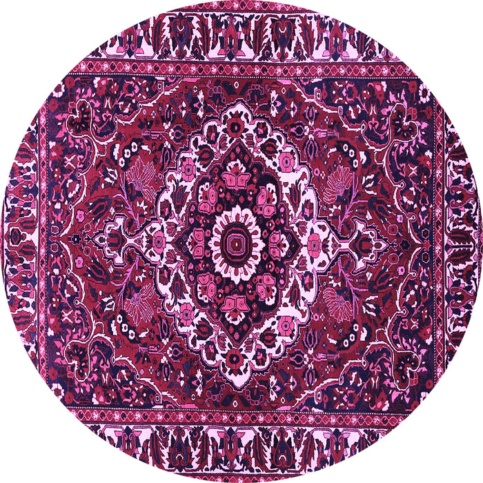 Round Persian Purple Traditional Rug, tr980pur