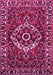 Machine Washable Persian Pink Traditional Rug, wshtr980pnk