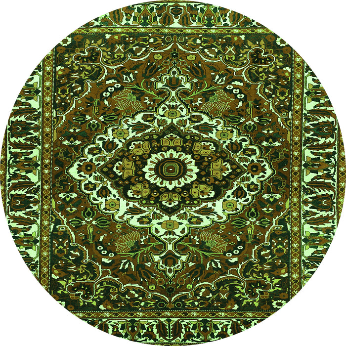Square Persian Green Traditional Rug, tr980grn