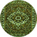 Square Persian Green Traditional Rug, tr980grn