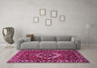 Machine Washable Persian Pink Traditional Rug in a Living Room, wshtr980pnk