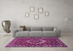 Machine Washable Persian Purple Traditional Area Rugs in a Living Room, wshtr980pur