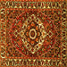 Square Machine Washable Persian Yellow Traditional Rug, wshtr980yw