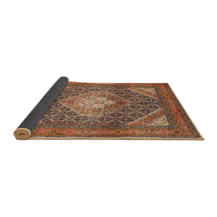 Sideview of Traditional Saffron Red Persian Rug, tr981