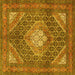 Square Persian Yellow Traditional Rug, tr981yw