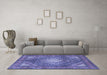 Machine Washable Persian Blue Traditional Rug in a Living Room, wshtr981blu
