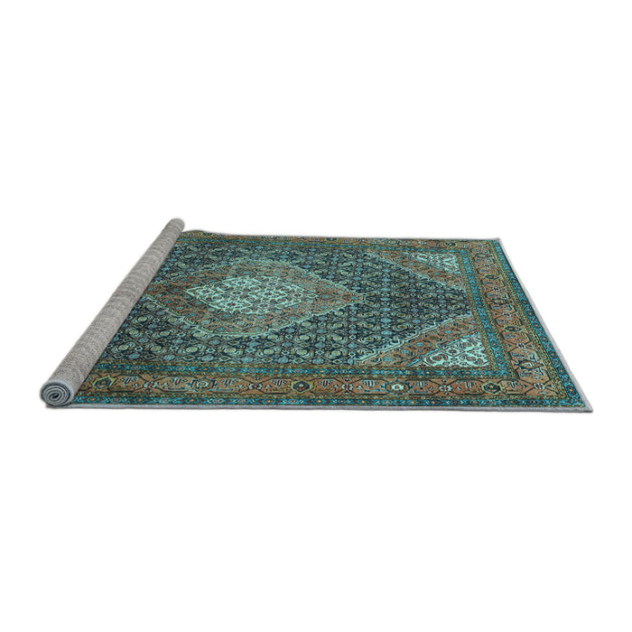 Sideview of Machine Washable Persian Light Blue Traditional Rug, wshtr981lblu
