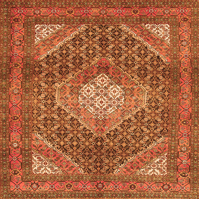 Round Machine Washable Persian Orange Traditional Area Rugs, wshtr981org