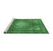 Sideview of Machine Washable Persian Emerald Green Traditional Area Rugs, wshtr981emgrn