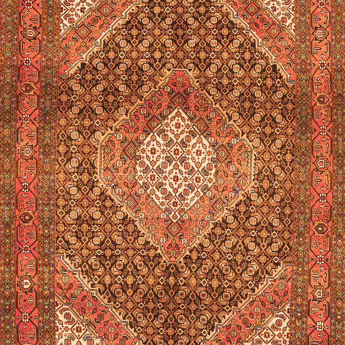 Serging Thickness of Machine Washable Persian Orange Traditional Area Rugs, wshtr981org