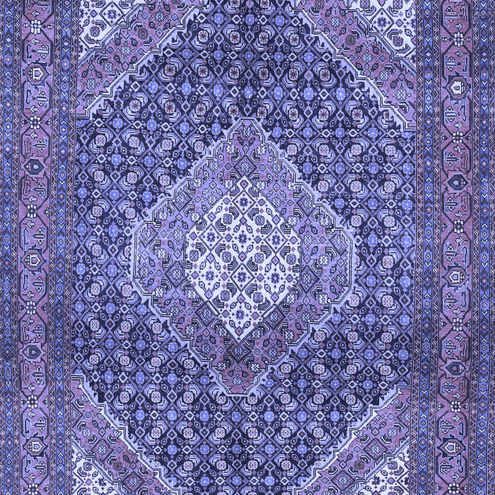 Machine Washable Persian Blue Traditional Rug, wshtr981blu