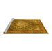 Sideview of Machine Washable Persian Yellow Traditional Rug, wshtr981yw
