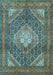 Machine Washable Persian Light Blue Traditional Rug, wshtr981lblu