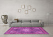 Machine Washable Persian Purple Traditional Area Rugs in a Living Room, wshtr981pur