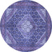 Round Persian Blue Traditional Rug, tr981blu