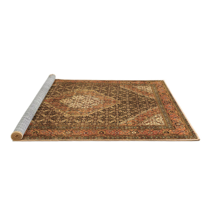Sideview of Machine Washable Persian Brown Traditional Rug, wshtr981brn