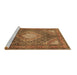 Sideview of Machine Washable Persian Brown Traditional Rug, wshtr981brn