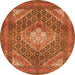 Square Persian Orange Traditional Rug, tr981org