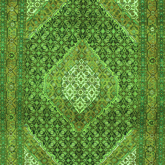 Serging Thickness of Machine Washable Persian Green Traditional Area Rugs, wshtr981grn