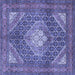 Square Persian Blue Traditional Rug, tr981blu