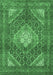 Machine Washable Persian Emerald Green Traditional Area Rugs, wshtr981emgrn
