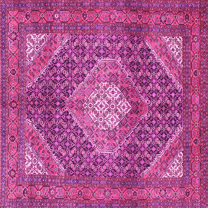 Square Machine Washable Persian Pink Traditional Rug, wshtr981pnk