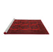 Sideview of Machine Washable Traditional Saffron Red Rug, wshtr982