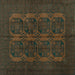 Square Machine Washable Persian Turquoise Traditional Area Rugs, wshtr982turq