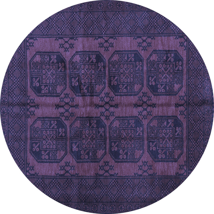 Round Persian Blue Traditional Rug, tr982blu