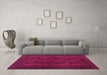 Machine Washable Persian Pink Traditional Rug in a Living Room, wshtr982pnk