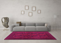 Machine Washable Persian Pink Traditional Rug, wshtr982pnk