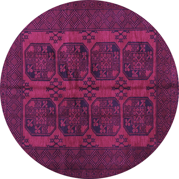 Round Machine Washable Persian Purple Traditional Area Rugs, wshtr982pur