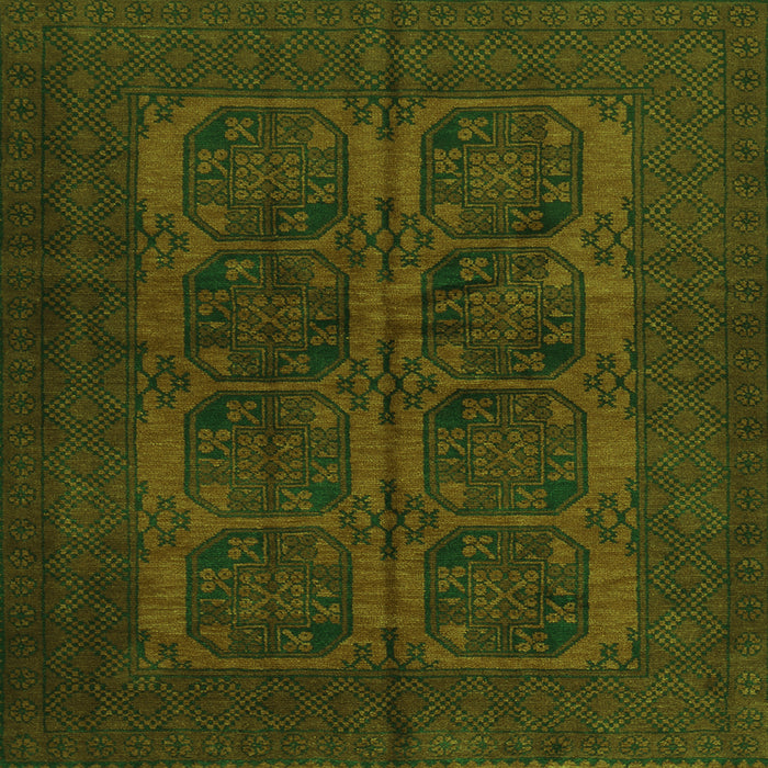 Round Machine Washable Persian Green Traditional Area Rugs, wshtr982grn