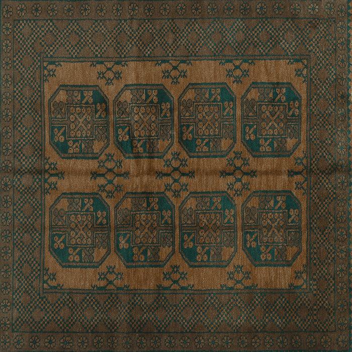 Square Persian Turquoise Traditional Rug, tr982turq
