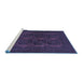 Sideview of Machine Washable Persian Blue Traditional Rug, wshtr982blu