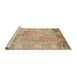 Sideview of Machine Washable Traditional Brown Gold Rug, wshtr983