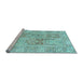 Sideview of Machine Washable Persian Light Blue Traditional Rug, wshtr983lblu